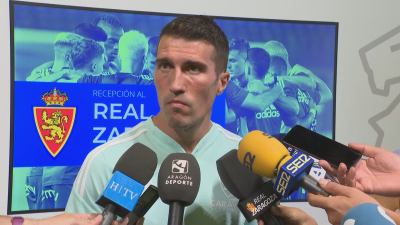 Alberto Zapater en rueda de prensa.