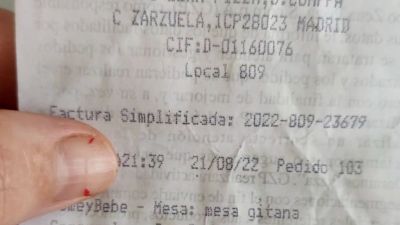 Imagen del ticket que ha compartido Manolín Giménez en redes sociales.