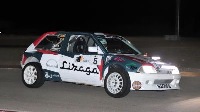 Fernando Villaro, durante el Slalom Nocturno Karting Zuera.