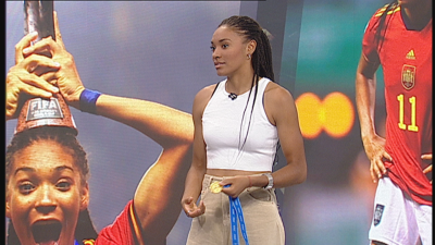 Salma Paralluelo durante la entrevista.