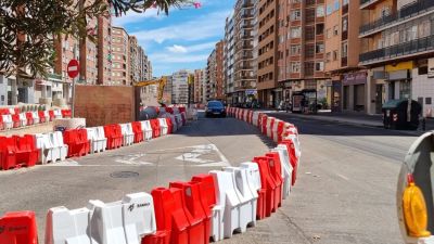 Las obras dejan solo un tramo de circulación por sentido en el tramo comprendido entre la avenida de Madrid y el paseo de Calanda.