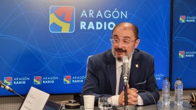 El presidente del Gobierno de Aragón, Javier Lambán en una entrevista en Despierta Aragón. / Aragón Radio