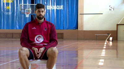 Santi Yusta, durante su entrevista con Aragón Deporte.