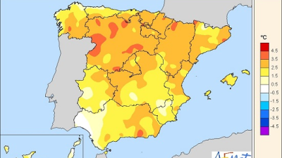 La anomalías térmicas en el verano han sido más acusadas en la mitad norte de la España peninsular. | Aemet