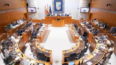 Las Cortes de Aragón a pocos minutos de comenzar la sesión plenaria de este jueves./ Cortes de Aragón.