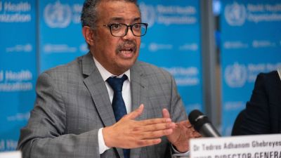 El director general de la Organización Mundial de la Salud (OMS), Tedros Adhanom Ghebreyesus, durante la rueda de prensa. / OMS.