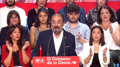 Javier Lambán, en su discurso.
