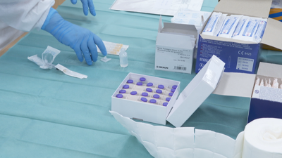 Material sanitaria utilizado en las campañas de vacunación.