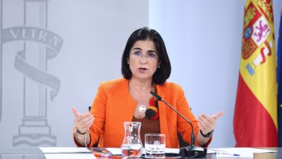 La ministra de Sanidad, Carolina Darias, durante una rueda de prensa. / Europa Press.