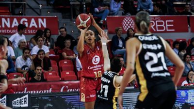 Lance del partido. Foto: Casademont Zaragoza