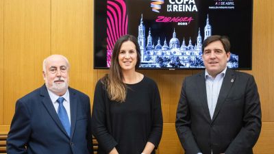 Presentación de la Copa de La Reina en el Ayuntamiento de Zaragoza.