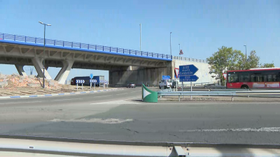 Rotonda de la A-68 en su intersección con la Z-40.