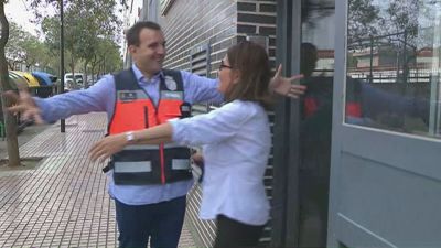 Rodolfo ha acudido a visitar a Nupian. /Aragón TV