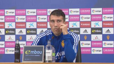 Zapater, durante la rueda de prensa. Foto: Aragón Deporte