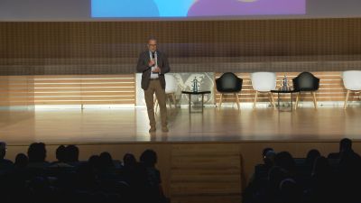 El consejero de Educación, Felipe Faci, en la jornada de Bilingüismo este sábado.