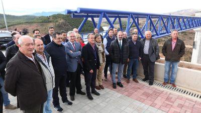 El presidente de Aragón, Javier Lambán, ha visitado este jueves las obras del embalse de Mularroya. Fuente: Gobierno de Aragón.