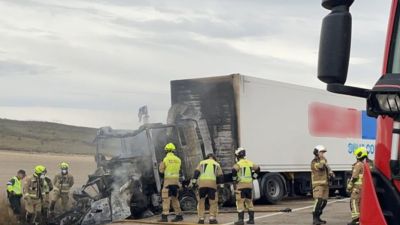 El accidente se ha producido sobre las 14:00 horas, en el término municipal de Pina de Ebro./ DPZ