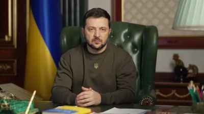Zelenski en su mensaje diario a la población del país.