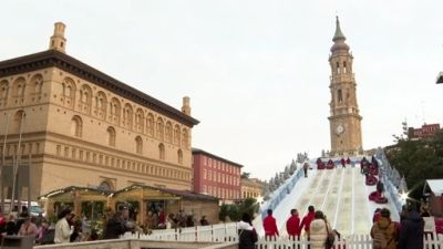 Pista de trineos neumáticos, en Zaragoza.