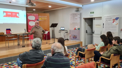 'O nuestro charrar/ El nostre parlar' en la biblioteca de Aragón./ Gobierno de Aragón.