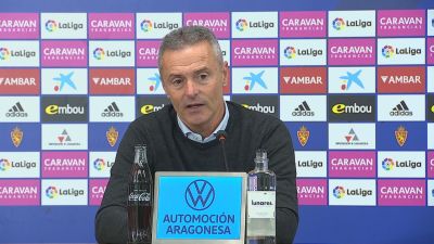 Escribá, durante la rueda de prensa. Foto: Aragón Deporte