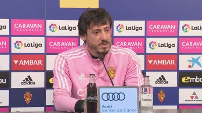 Cristian Álvarez durante la rueda de prensa. Foto: Aragón Deporte