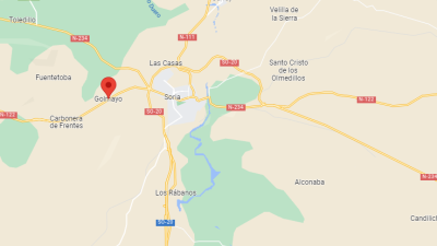 El accidente se ha producido en la carretera nacional N-122, a la salida del municipio soriano de Golmayo. / Google Maps