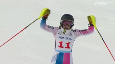 Celia Abad celebra su victoria en la prueba combinada este lunes.
