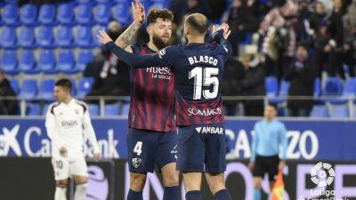 Imagen de un encuentro de la SD Huesca.