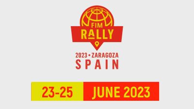 Logotipo oficial del FIM Rally 2023 que albergará Zaragoza.
