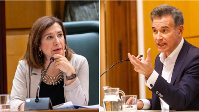 La vicealcaldesa de Zaragoza, Sara Fernández, y el concejal de Urbanismo, Víctor Serrano. / Canva