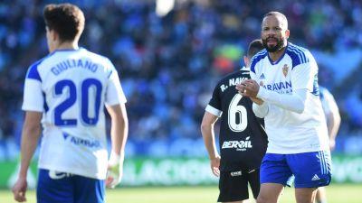 Bebé, en un partido reciente del Real Zaragoza en La Romareda.