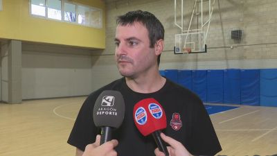 Carlos Cantero durante la zona mixta. Foto: Aragón Deporte