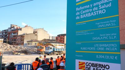 Lambán ha visitado las obras del Centro de Salud de Barbastro. / Gobierno de Aragón.