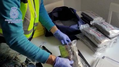 Parte del alijo de cocaína incautado en Zaragoza. / Policía Nacional