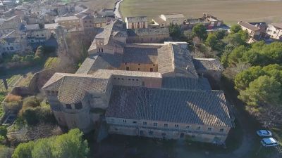 Vista aérea del Monasterio de Casbas de Huesca.