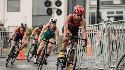 Marta Pintanel, durante la Copa del Mundo. Foto: Federación Aragonesa de Triatlón