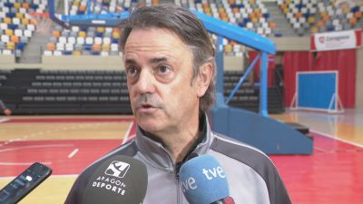 Porfirio Fisac tras el entrenamiento de este viernes