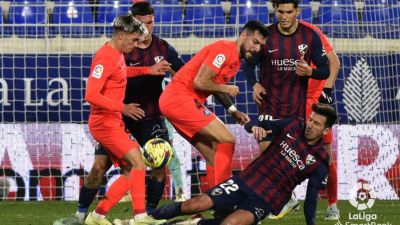 Imagen del partido de ida entre la SD Huesca y el Andorra.