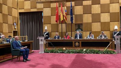Una imagen del acto celebrado esta tarde en el Ayuntamiento de Zaragoza.