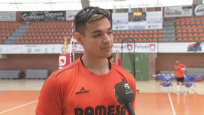 Áxel Téllez, hablando con Aragón Deporte