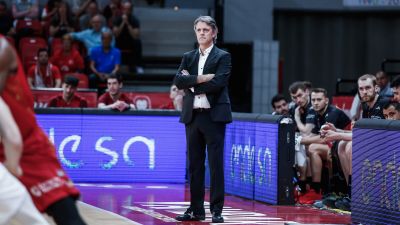 Porfirio Fisac, durante el partido ante Unicaja de Málaga.