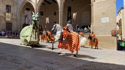 Representación de 'el Vencimiento del dragón' en Alcañiz este domingo.