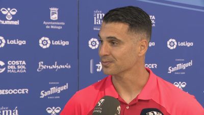Andrés Fernández, en la zona mixta de La Rosaleda.