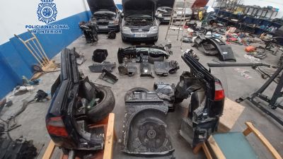 El taller clandestino desmantelado en Cuarte de Huerva. / Policía Nacional