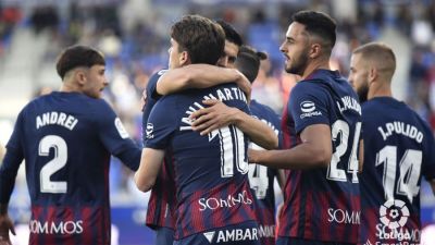 Celebración del primer gol de la SD Huesca. Foto: LaLiga