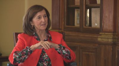 Ana Santos, en un momento de la entrevista en el programa Buenos Días, de Aragón TV.
