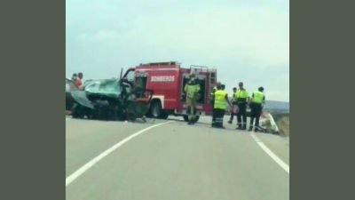 Estado en el que ha quedado uno de los vehículos siniestrados.