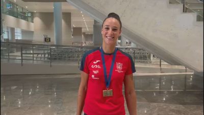 Esther Briz, con su medalla de bronce conquistada en el Europeo este pasado fin de semana.