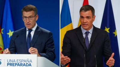 El líder del PP, Alberto Núñlez Feijóo, y el presidente del Gobierno, Pedro Sánchez. / EFE.